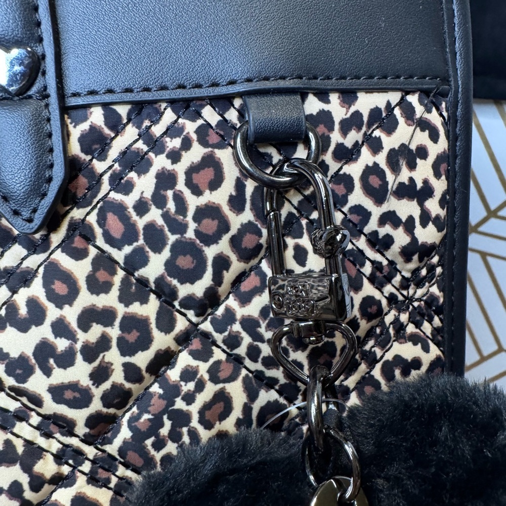 Betsey Johnson Black and Brown Leopard Tote - Picture 4 of 13